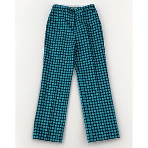 Bottega Veneta Sz 42 US 6 Blue Teal Polka Dot Wide Leg Pants Fall 2015 Runway